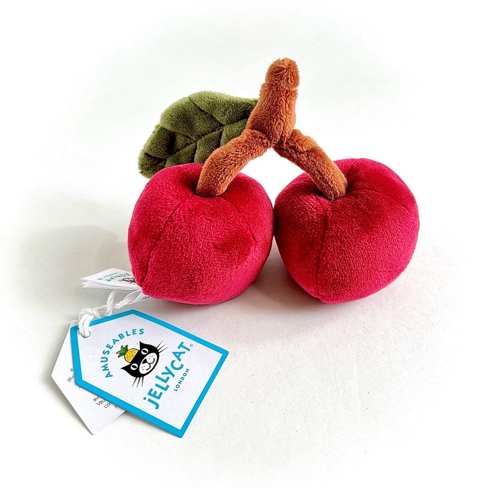 Jellycat Amuseable “Fabulous Cherry” Soft Stuffed Fruit Plush Toy (NWT) - Picture 4 of 6